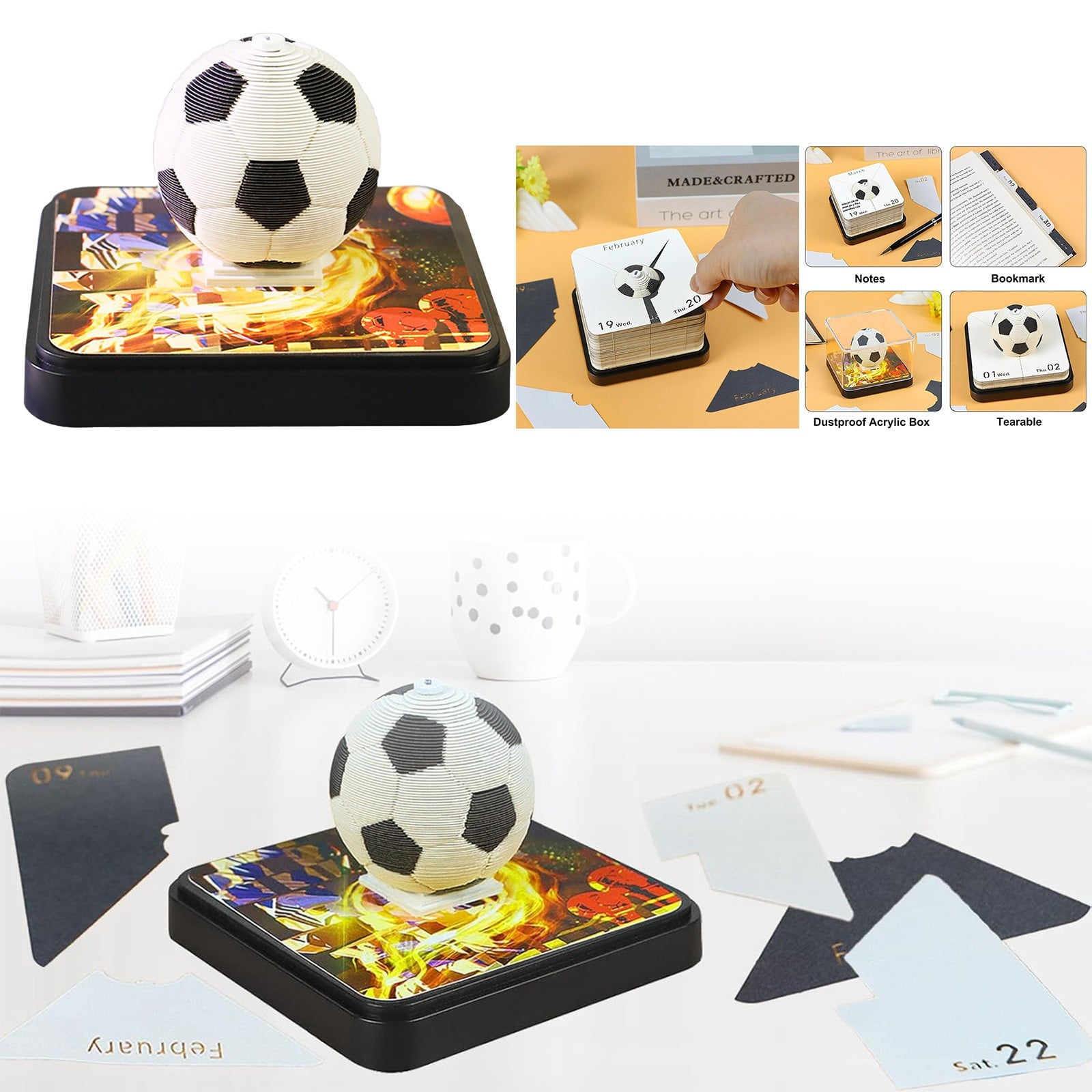 WANGJIAOID Slice 3D Calendar 2025 3D Calendar Notepad DIY Carved Art Notepad And Craft Paper