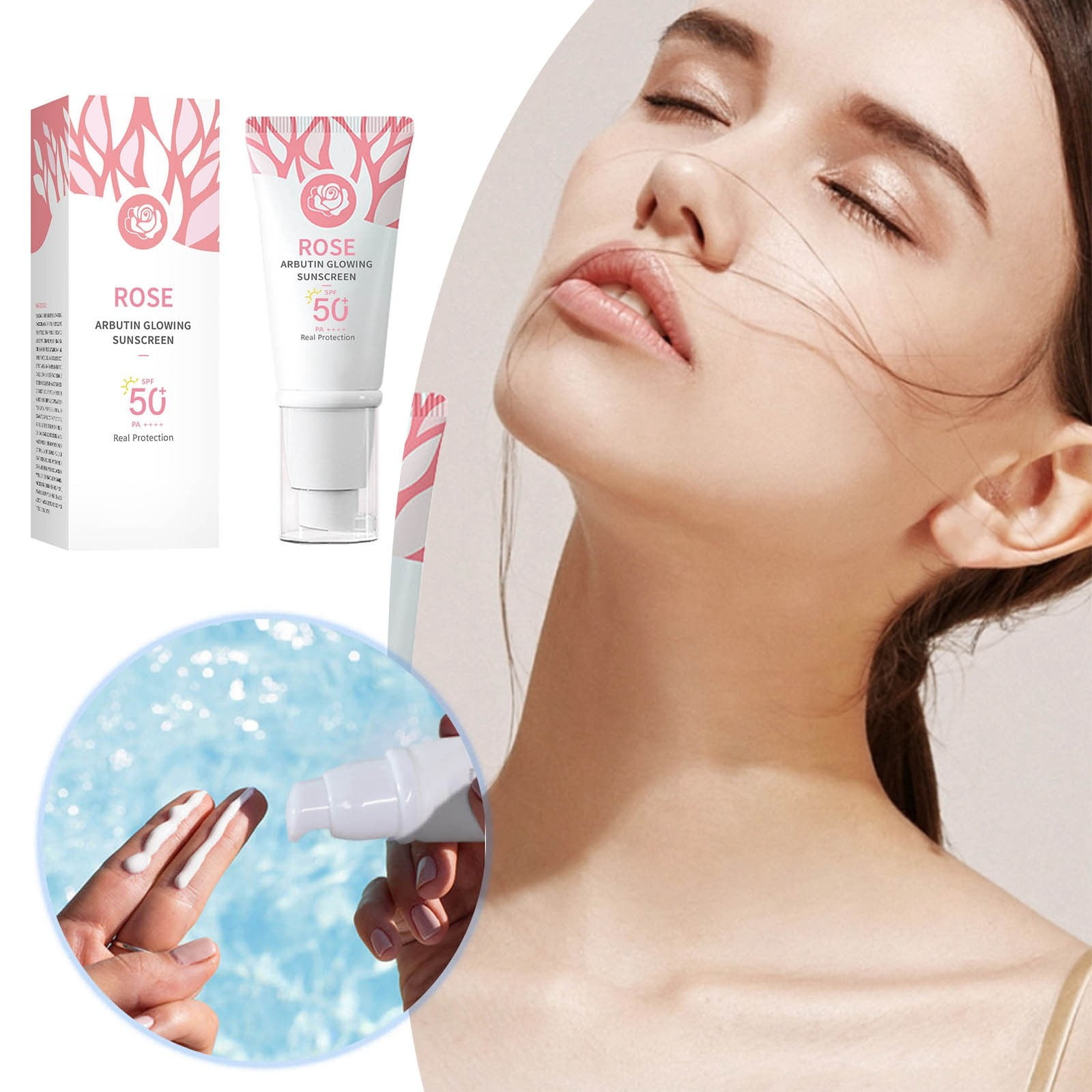 WANGJIAOID Strawberry Arbutin Sun Screen Isolated Non Greasy Clear