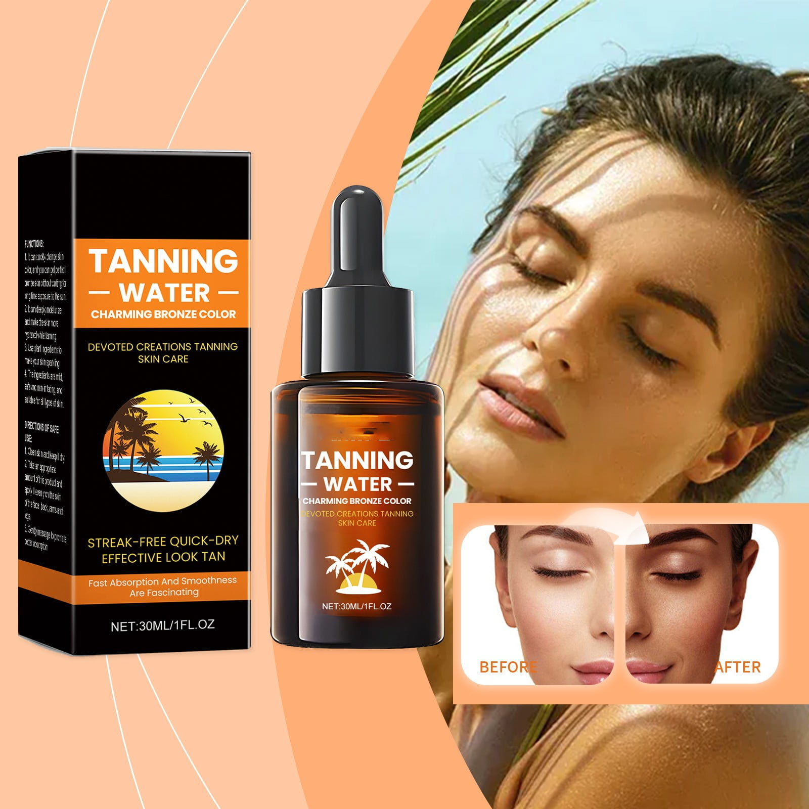 WANGJIAOID Tanning Water Use P Lant Ingredients To Make Your Skin
