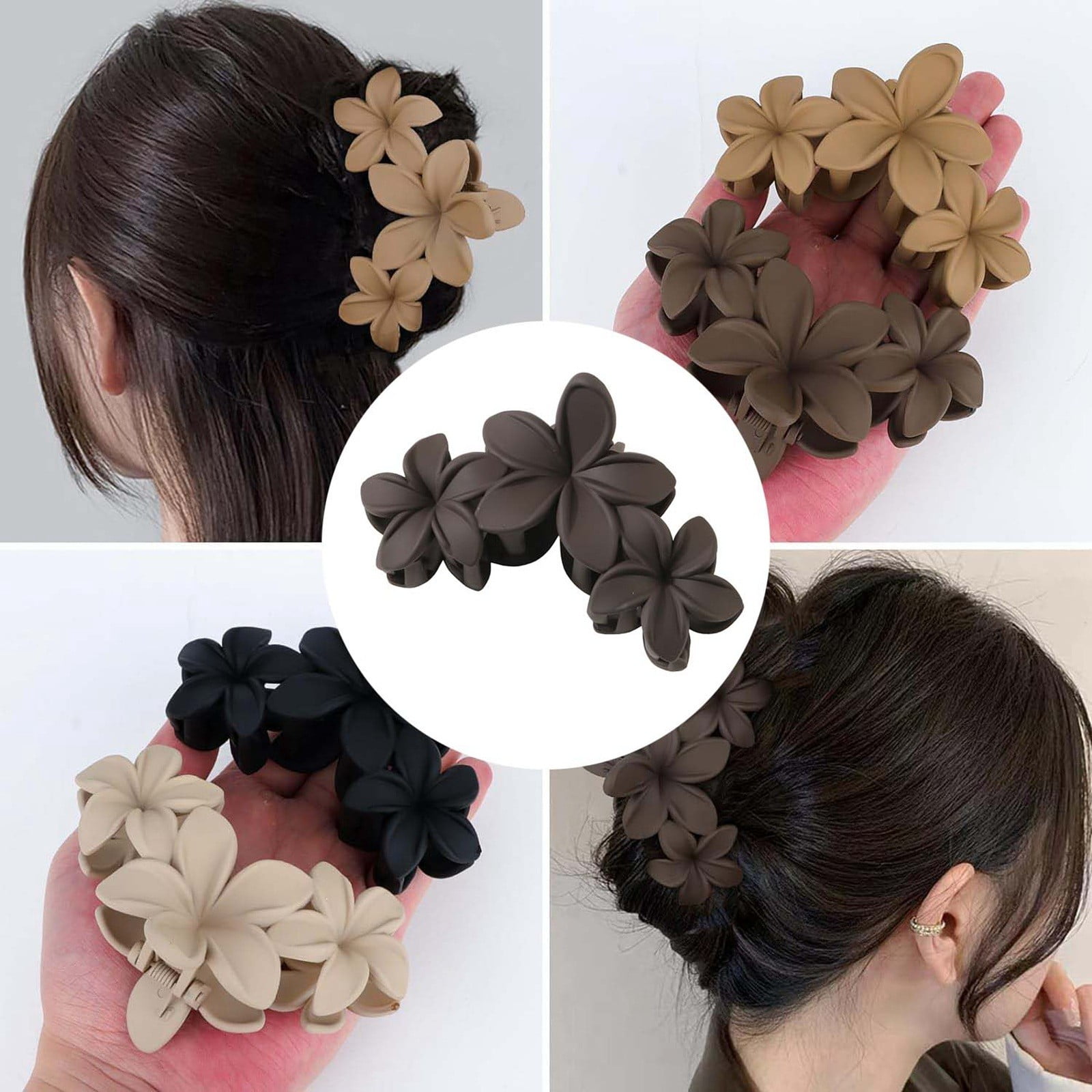 WANGJIAOID Tingle Tanning Lotion 3 Flower Frosted Petal Hair Clips
