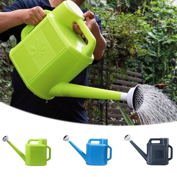 WANGJING 1PC 10L Large Capacity Watering Can - Heavy-Duty PP Plastic Ergonomic Handle Long Spout Detachable Lid 1600g 27x33x10cm Multi-Color