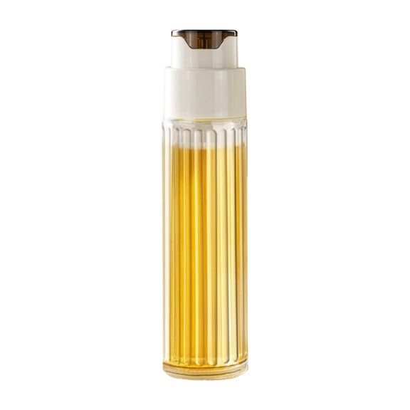 WANGJING 1PC Automatic Oil Dispenser 500ml, Glass Gravity Feed Oil Bottle with Stainless Steel Spout, Leak-Proof Kitchen Condiment Container for Cooking, Clear