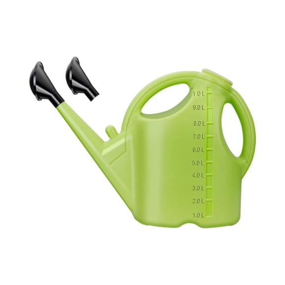 WANGJING 1PC Garden Watering Can Plastic Removable Spout Dual Nozzle Large Capacity 9L Dark Green Green Red