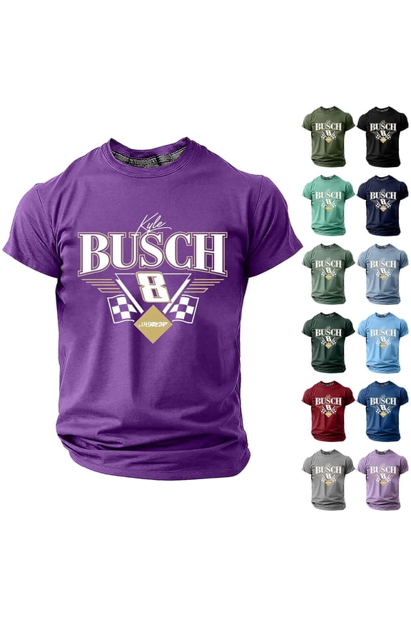 Mens T Shirts Team Collection Kyle_busch Graphic Tee Short Sleeve Crewneck Shirt Casual Tops Summer