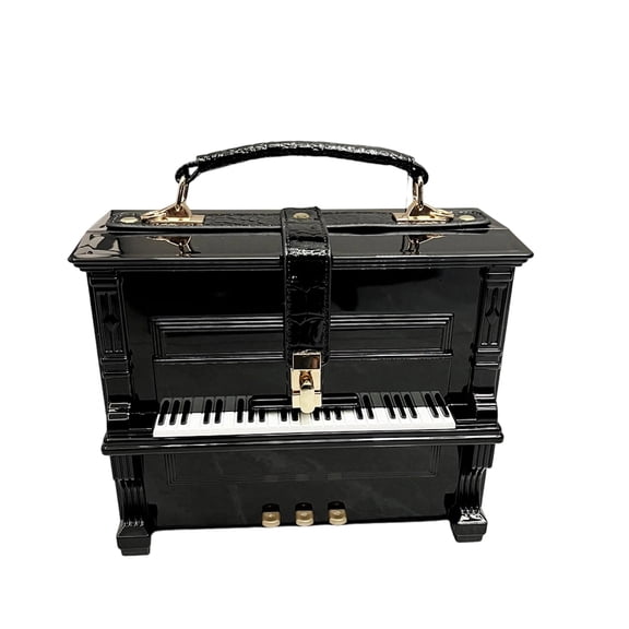 WANGJING Piano Purse Acrylic Unique Piano-Shaped Shoulder Crossbody Bag for Women, Casual Travel Shopping Handbag
