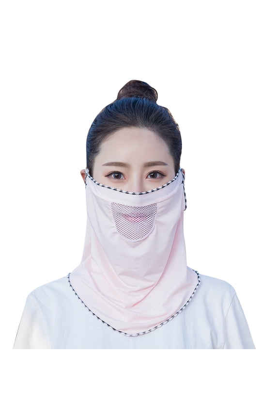 Womens Summer Driving Neck Guard Sunshade Face Kini Breathable Ice Silk Sunscreen Protective Scarf
