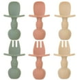 thumbnail image 1 of WANGLI Baby Spoons and Forks Feeding Set, 6 Pack Silicone First Stage Self Feeding Toddler Utensils, BPA Free, Baby Led Weaning Supplies for Training Spoons, 1 of 7