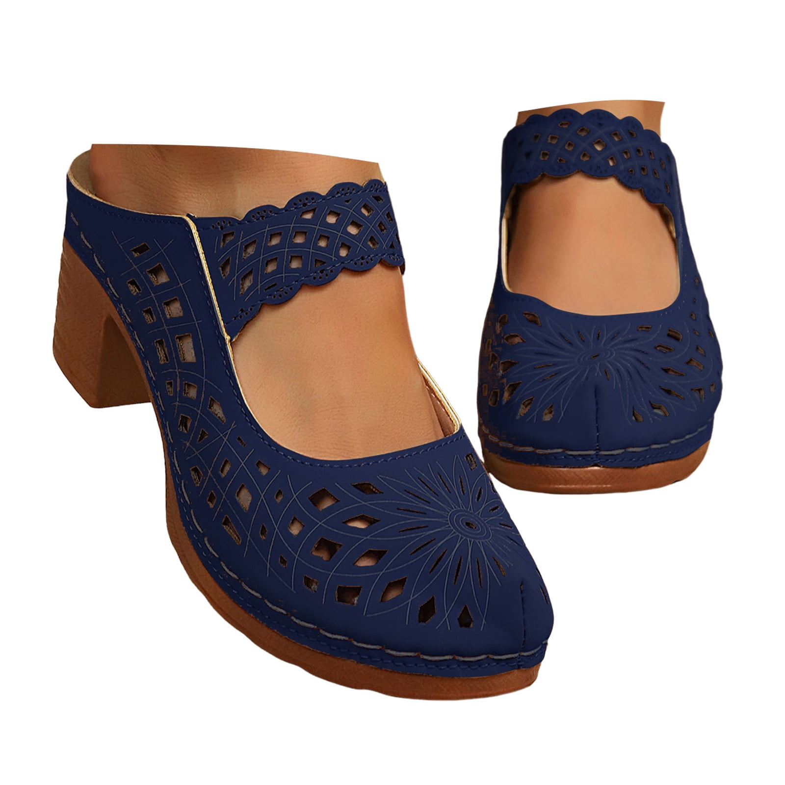 Roman Style Cowhide Platform Sandals