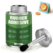 WANJAO Rubber Cement, Rubber Cement Glue with Brush, Suitable for Art and DIY Craft Projects, Paper, Leather, Fabric, Scrapbooking, Transparent, 170g