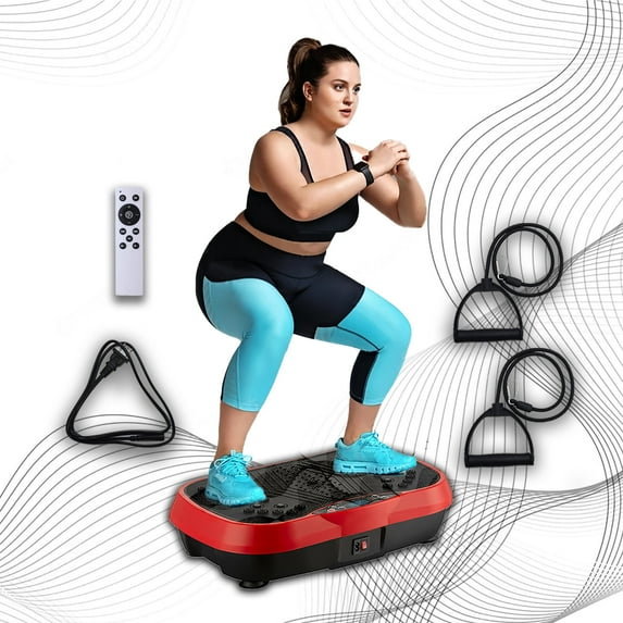 WANKO Vibration Plate Exercise Band Workout Machine - Red