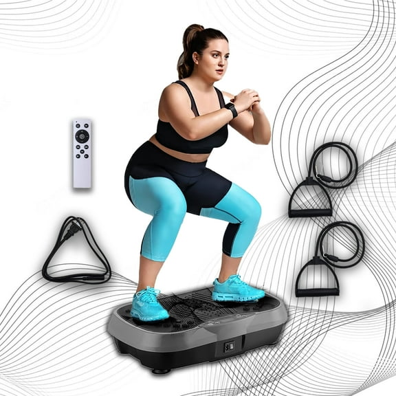 WANKO Vibration Plate Exercise Band Workout Machine - Silver