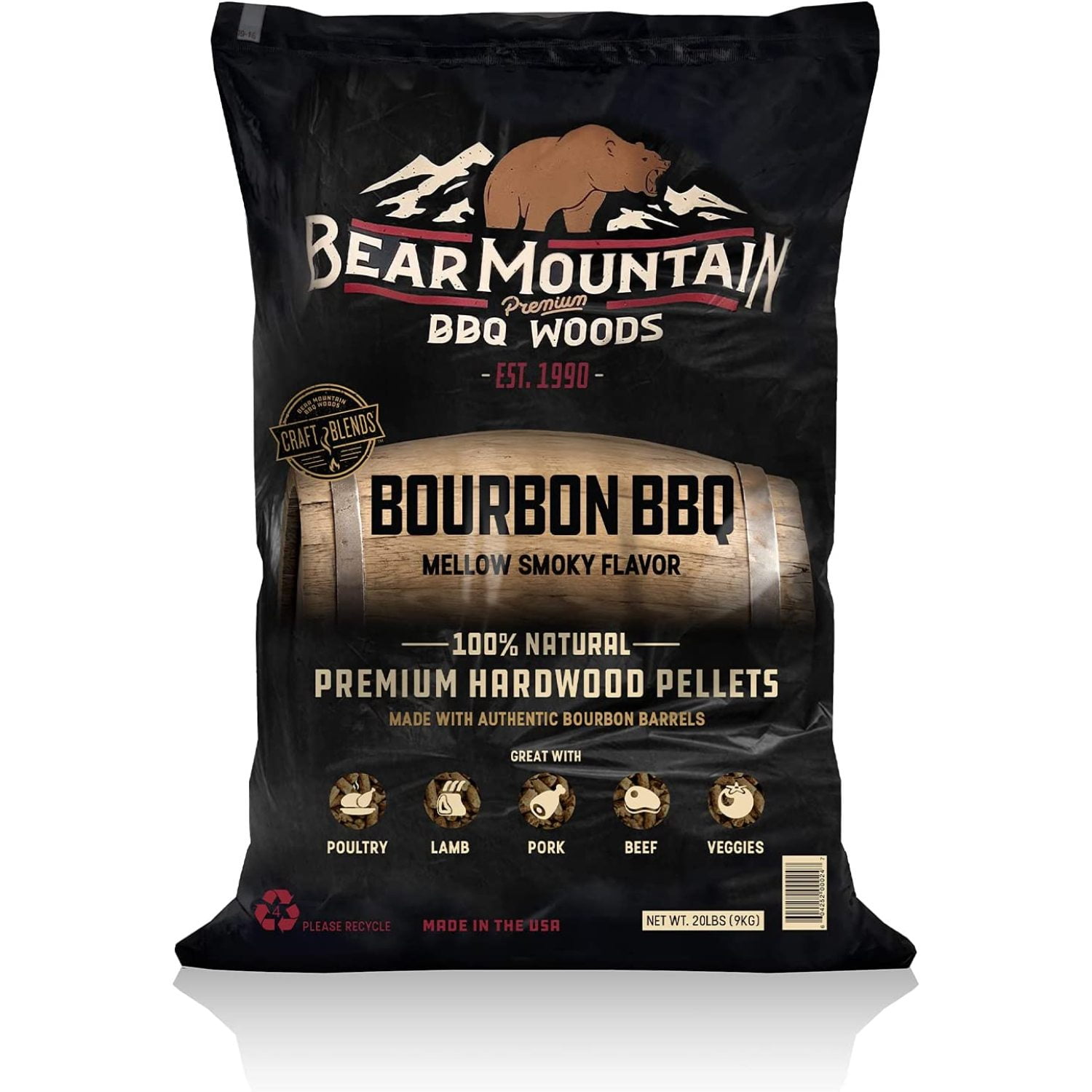WANLINDZ Premium All Natural Bourbon Craft Blend Smoker Wood Chip