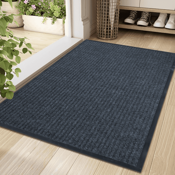 WANLISELL 24'' x 36'' Doormat, Non Slip Front Door Mat, Water-Absorbent Indoor Outdoor Entry Rug, Gray