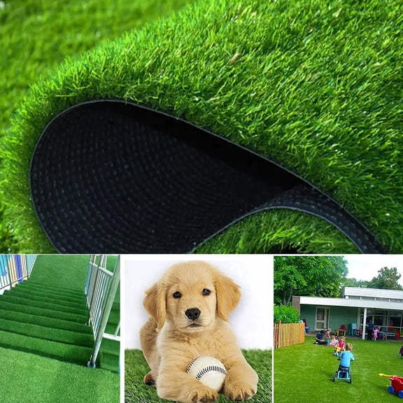 WANLISELL 3.3ft x 33ft Realistic Artificial Grass Turf Lawn, Indoor Outdoor Garden Turf Grass for Pets, Synthetic Grass Rug Fake Grass Rug