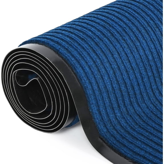 WANLISELL 3 x 10ft Commercial Rug, Non-Slip Runner Rug Entrance Mat, Indoor Outdoor Front Door Mat for High Traffic Areas, Blue