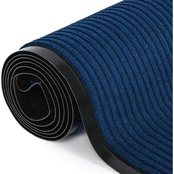 WANLISELL 3 x 10 ft Commercial Rug, Non-Slip Runner Rug Entrance Mat, Indoor Outdoor Front Door Mat for High Traffic Areas, Blue