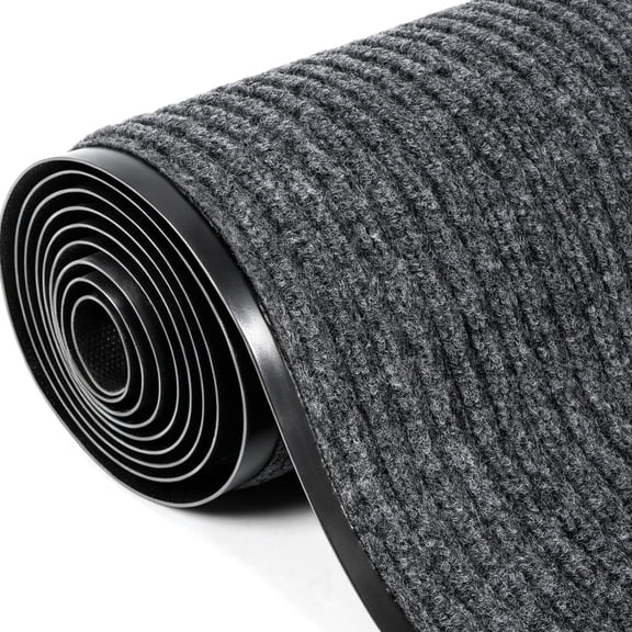 WANLISELL Commercial Rug, 3 x 10 ft Non-Slip Indoor Outdoor Entrance Mat for High Traffic Areas, Gray