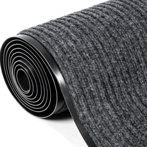 WANLISELL Commercial Rug, 3 x 10 ft Non-Slip Indoor Outdoor Entrance Mat for High Traffic Areas, Gray