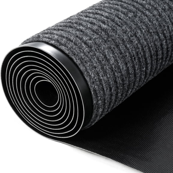 WANLISELL Commercial Rug, 3 x 10 ft Non-Slip Indoor Outdoor Entrance Mat for High Traffic Areas, Gray