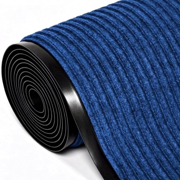 WANLISELL 3 x 10 ft Commercial Rug, Non-Slip Runner Rug Entrance Mat with Rubber Backing, Commercial Carpet Indoor Outdoor Carpet Runner Doormat, Blue