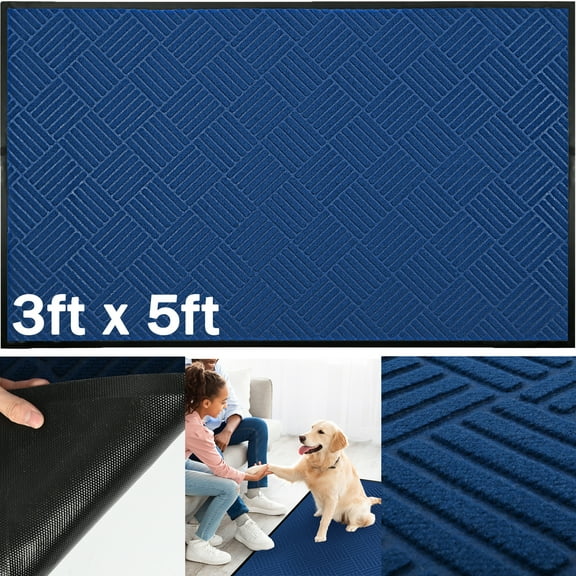 WANLISELL 3' x 5' Front Door Mat Outside Entrance Mat, Non Slip Rubber Backed Entry Rug Welcome Mat, Commercial Rugs for Entryway Indoor Outdoor