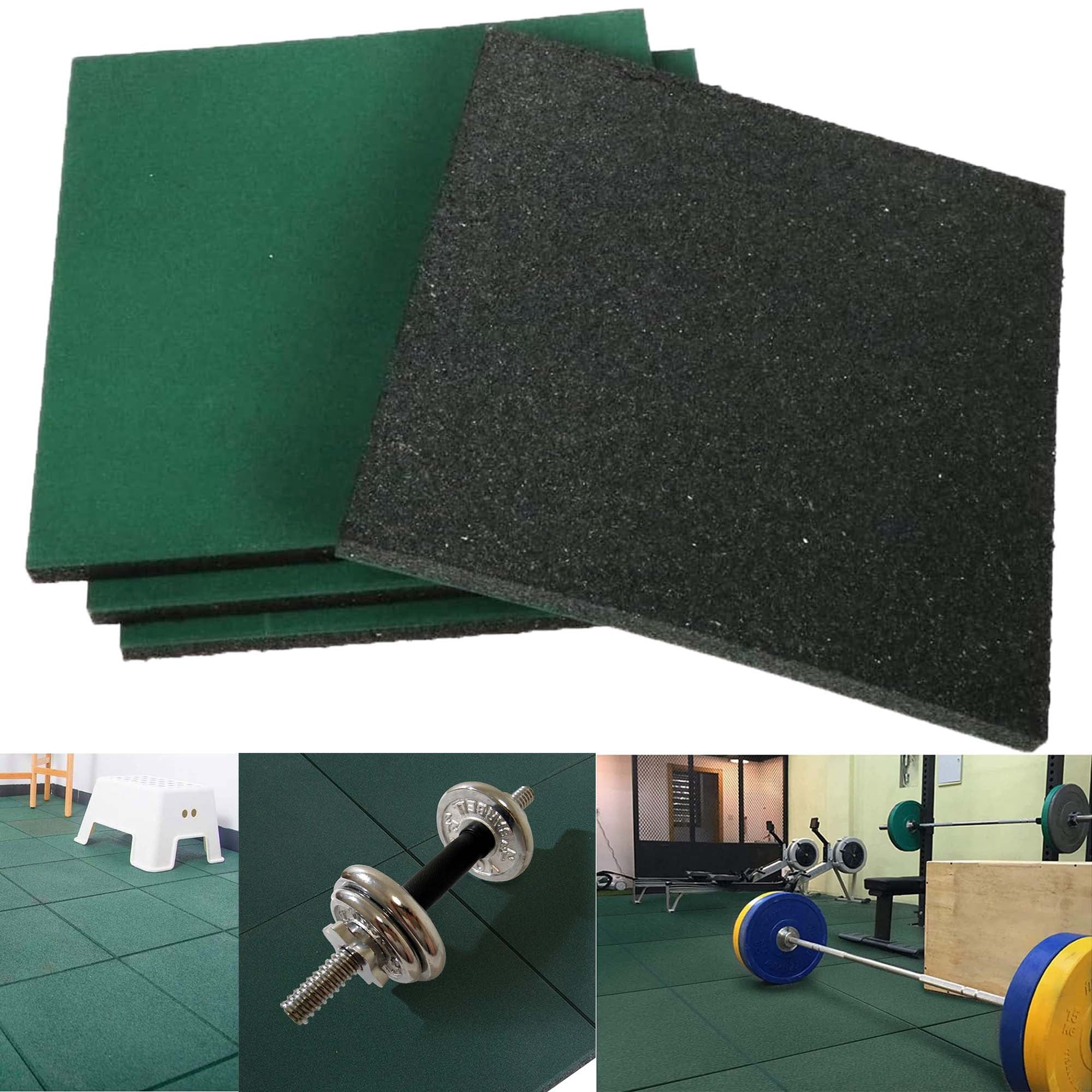 WANLISELL 4 Pcs Rubber Playground Tiles, 20”x 20”x 1.2" Thick Heavy