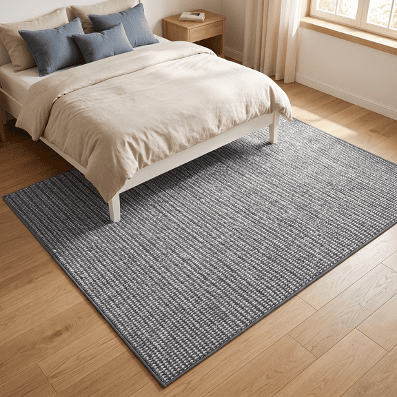 WANLISELL 6' x 9' Large Area Rugs for Living Room, Neutral Modern Washable Rug Bedroom Carpet for Home Decor, Gray & White
