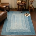 thumbnail image 1 of WANLISELL 31.5" x 47.2" Handmade Braided Rug, Indoor Modern Woven Rope Rug, Farmhouse Kitchen Mat for Living Room Bedroom, Blue, 1 of 13