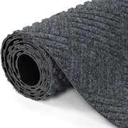 WANLISELL 3 x 10ft Commercial Carpet, Non-Slip Brush Step Entrance Stripe Mat, Indoor Outdoor Hallway Runner Rug, Grey