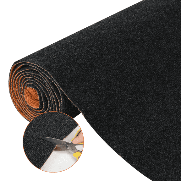 WANLISELL 4' x 10' Runner Rugs, Commercial Rug with Non-Slip Backing, Carpet Runners for Hallway Entryway Balcony Kitchen Garage, Black