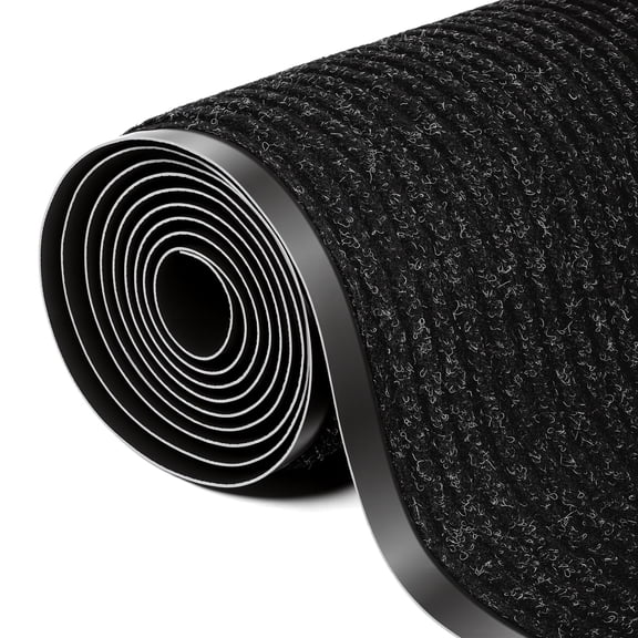 WANLISELL Commercial Carpet Runner, 4' x 10' Utility Rugs with Rubber Backing, Heavy Duty Floor Mat Area Rugs for Office, Entrance, Garage, Black