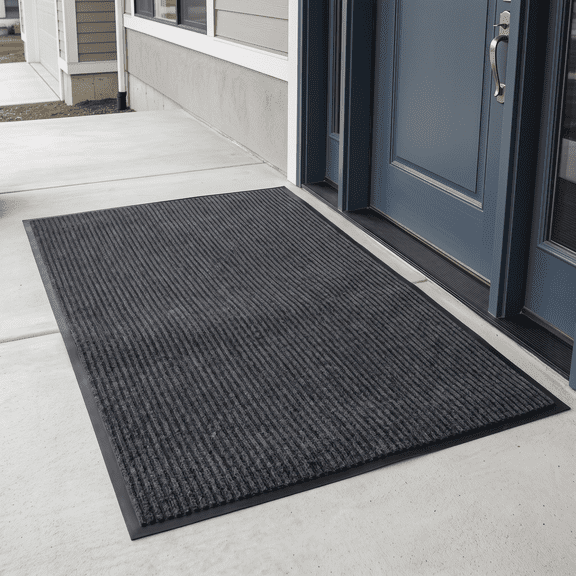 WANLISELL 3' x 5' Outdoor Mat, Non-Slip Commercial Rug Entry Mat, Large Doormat for Indoor Outdoor, Gray