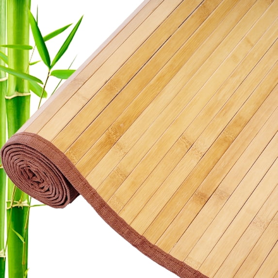 WANLISELL Natural Bamboo Area Rug, 29.5'' x 79'' Non Slip Bamboo Floor Mat, Easy Cleaning Bamboo Bathroom Mat Kitchen Floor Runner