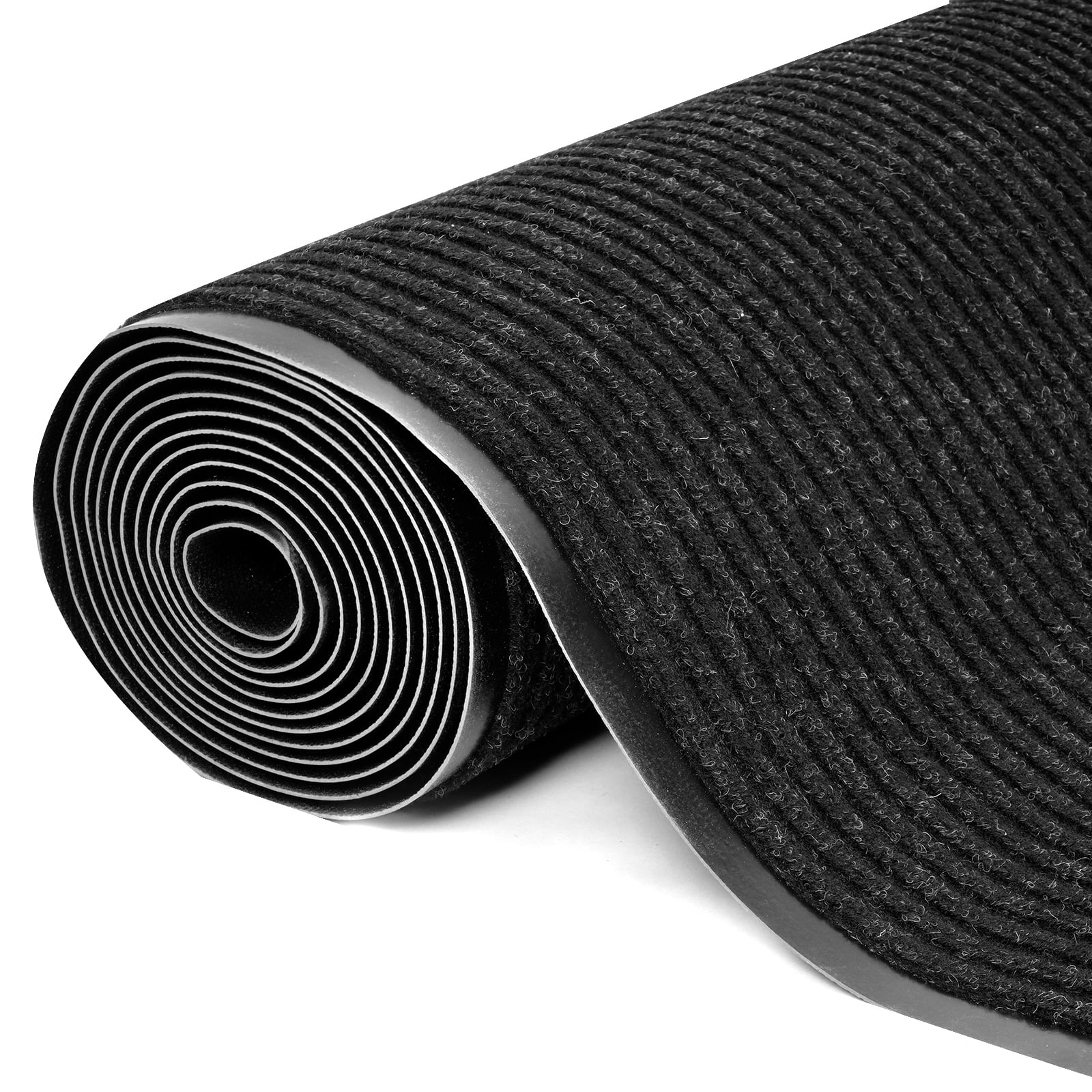 WANLISELL 3ft x 10ft Commercial Carpet Entrance Mat, Indoor Outdoor Non Slip Hallway Runner Rug for Heavy Traffic, Black with Rubber Backing