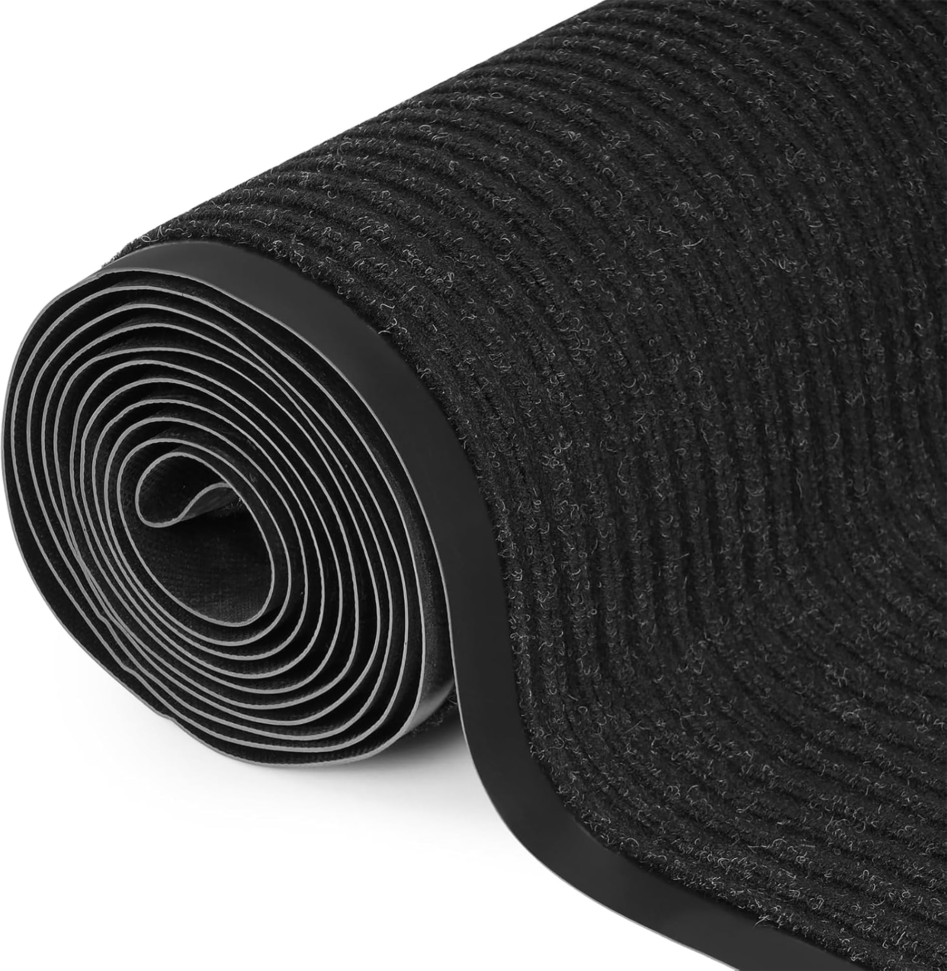 WANLISELL Non Slip Commercial Grade Door Floor Mat, 3 x 10 ft Step Entrance Rubber Doormat for Indoor or Outdoor, Black
