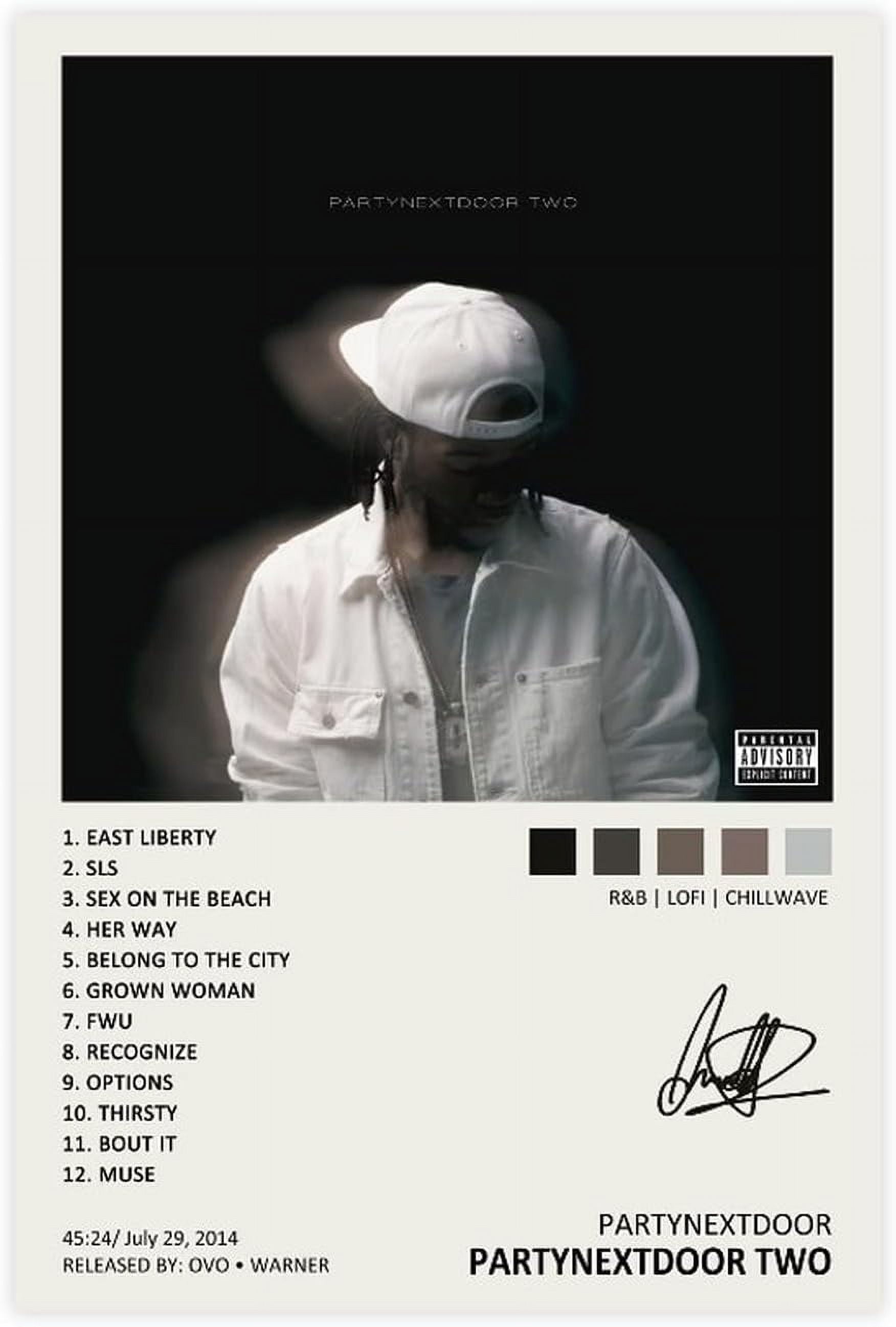 WANMLY Partynextdoor Poster Partynextdoor Two Music Album Cover Signed(07)