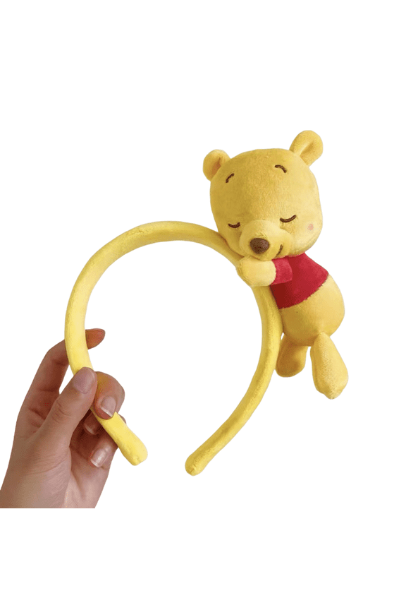 WANNGWEE Cute Winnie Bear Plush Headband Cartoon Hair Accessories - Soft Non-Slip Headbands for Kids Girls, Creative Fun Gift for Children WW728#1717