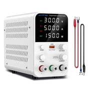 WANPTEK DC Bench Power Supply 30V 5A 150W, Overcurrent Protection,18W USB Fast Charging, 4-Digit LED Display