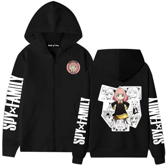 Anime Unisex Anya Forger Zip Up Hoodie Spy x Family Hoodie Anime Pullover Hoodie XXS-3XL