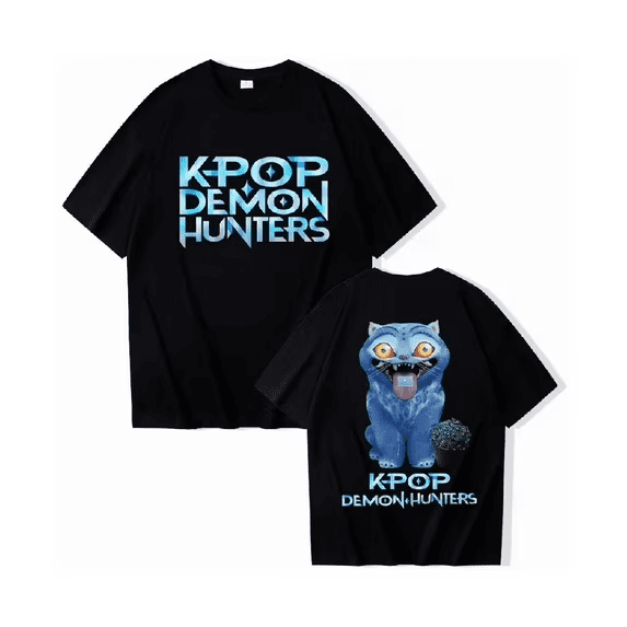 T-shirt à Capuche Manches Courtes Kpop Demon Hunters Huntrix - Unisexe - Style Streetwear - Polyester