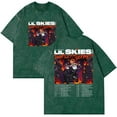 thumbnail image 1 of WANQIANG Lil Skies Too Much Too Fast Tour 2025 Merch Cotton washed T-shirt unisex fashion short sleeved round neck T-shirt, 1 of 5
