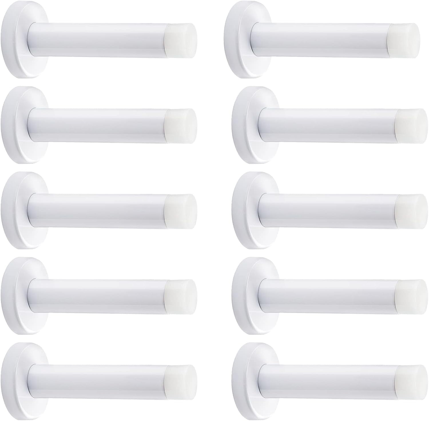 Eumtenr Heavy Duty Door Stopper - 3.5 Inch Stainless Steel Wall Mount, 4 Pack With Rubber Tips, Black