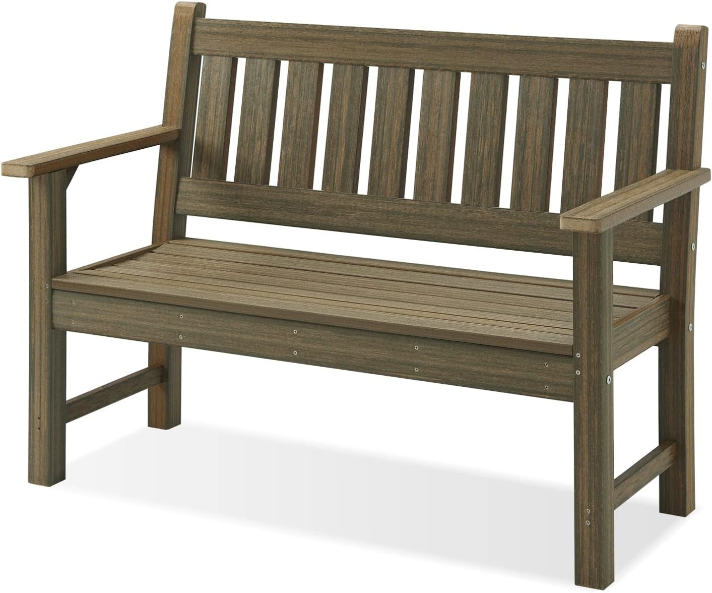 Poly Bench WANSHUN Outdoor Bench, 2-Person Garden Bench, Poly Lumber Patio Bench ...