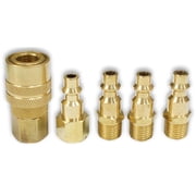 WANSON 5 Piece Quick Brass Coupler Set | 1/4" 0.6 cm NPT Variants & Universal Adapters | Ideal for Air-Operated Equipment | Leak-Proof