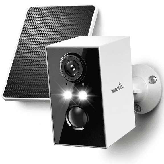 WANSVIEW 2K Outdoor Security Camera, IP65 Solar Camera Security Outside, Wireless Security Cameras WiFi Outdoor with AI Human Detection, Color Night Vision
