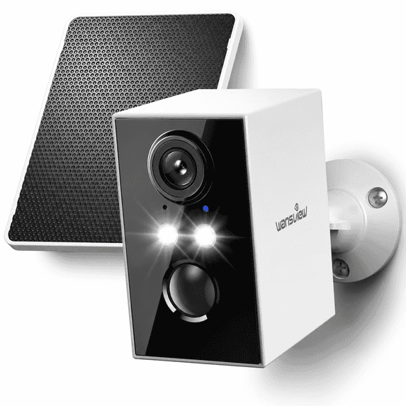 WANSVIEW 2K Outdoor Security Camera, IP65 Solar Camera Security Outside, Wireless Security Cameras WiFi Outdoor with AI Human Detection, Color Night Vision