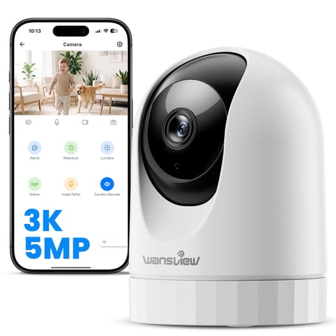 WANSVIEW 2.4G&5G WiFi Indoor Camera, 3K Cameras for Home Security, 360Security Camera for Baby monitor/Pet camera with Auto Tracking & 24/7 Recording