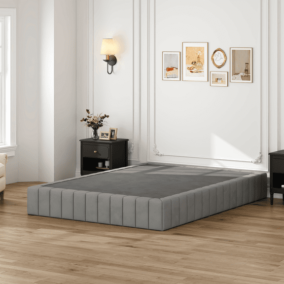 WANTAI Full Size 9-inch Box Spring,Black Heavy-Duty Metal Structure, Thickened Soft Cloth Cover, Easy To Assemble