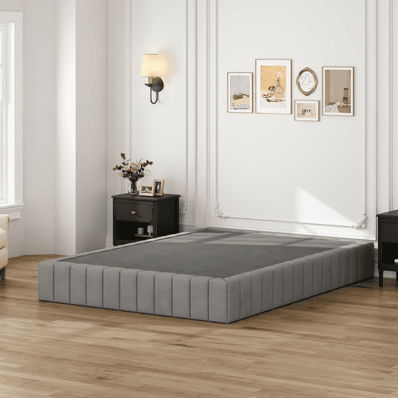 PIVOTIX Queen Size 9-inch Box Spring,Black Heavy-Duty Metal Structure, Thickened Soft Cloth Cover, Easy To Assemble