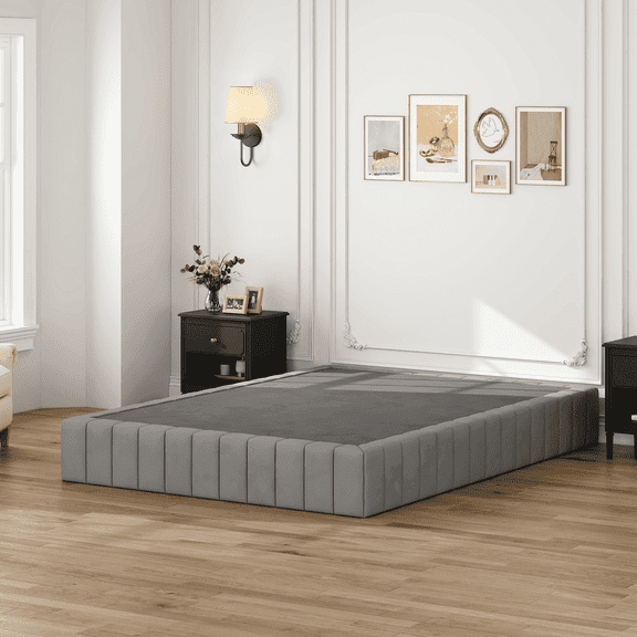 PIVOTIX Queen Size 9-inch Box Spring,Black Heavy-Duty Metal Structure, Thickened Soft Cloth Cover, Easy To Assemble